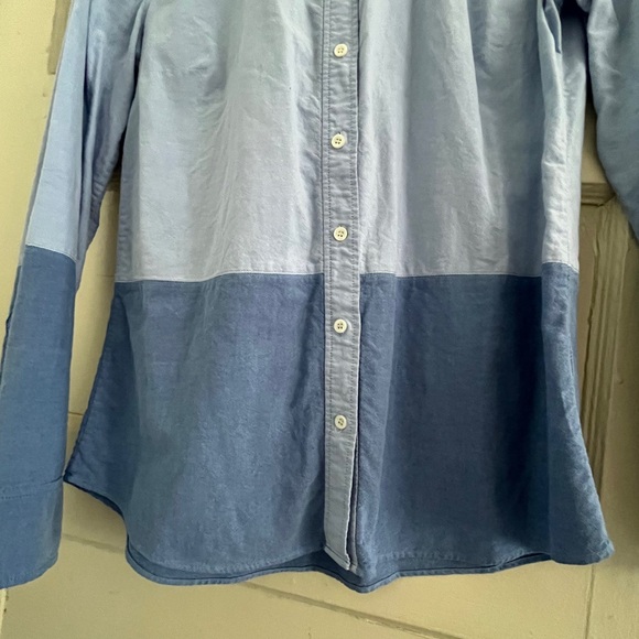 J. Crew โข light & dark blue colorblock button down collar long sleeve shirt - Picture 10 of 14